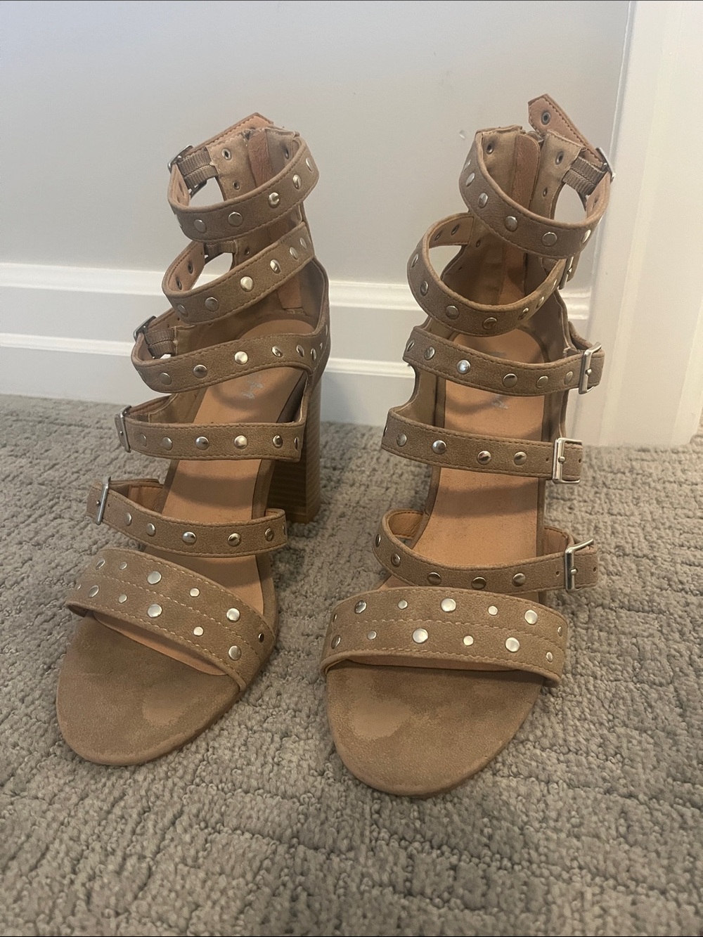 Studded Strap Heels